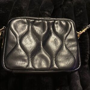 Black Quilted Leather Crossbody Bag